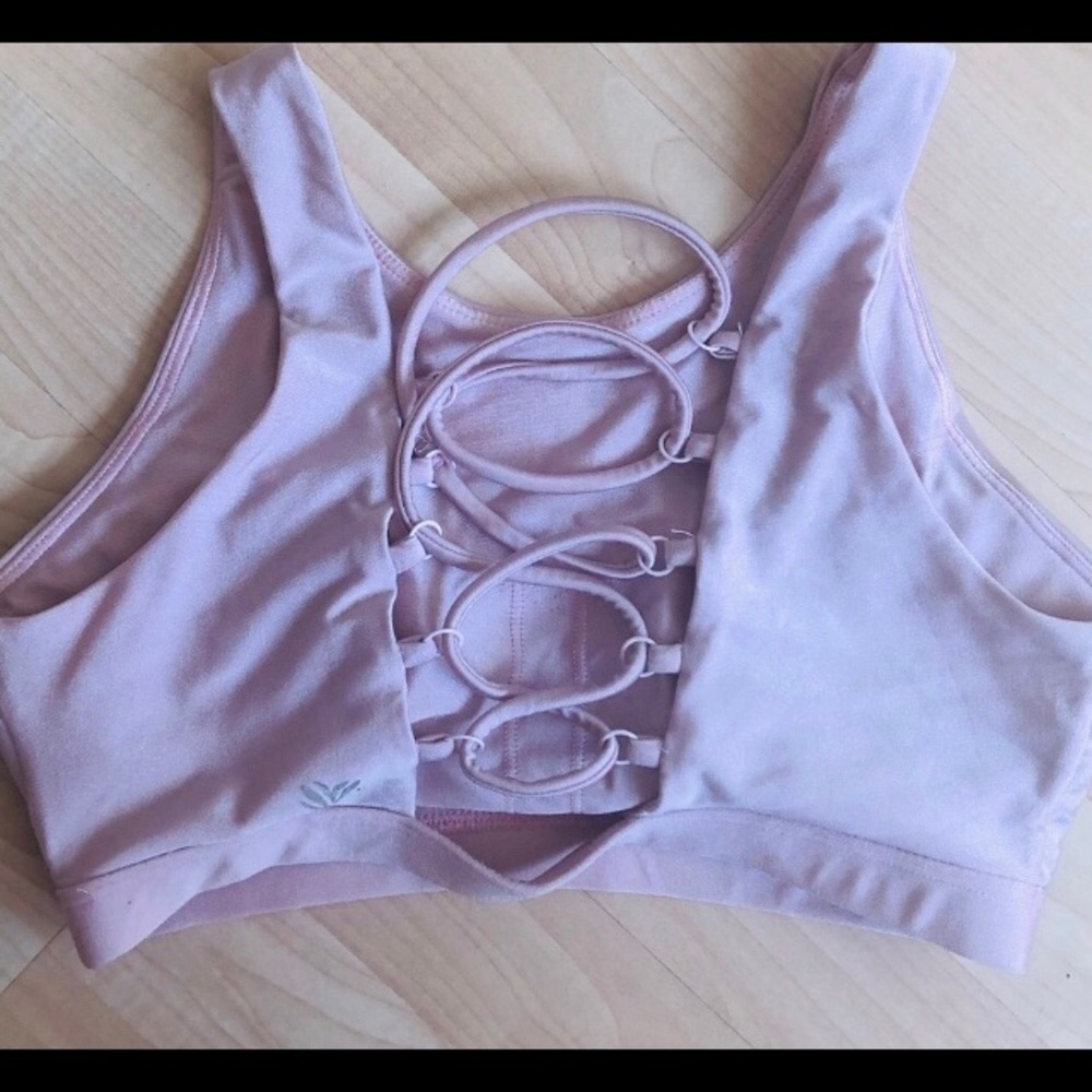 Forever21 Baby Pink Laceup back Sportsbra